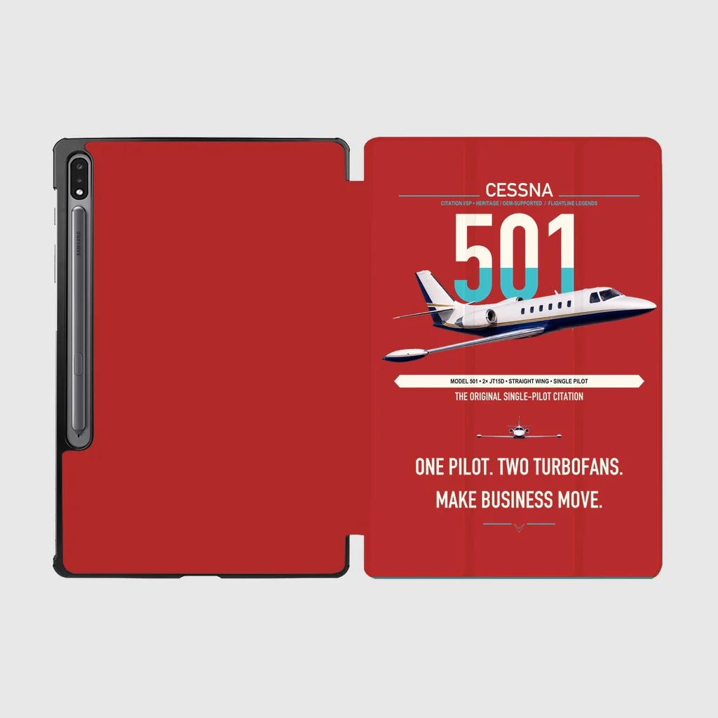 Cessna 501 Citation I SP design on red samsung tablet tablet case