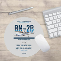 Thumbnail for Britten-Norman BN-2B-26 Islander design on light gray round mouse pad