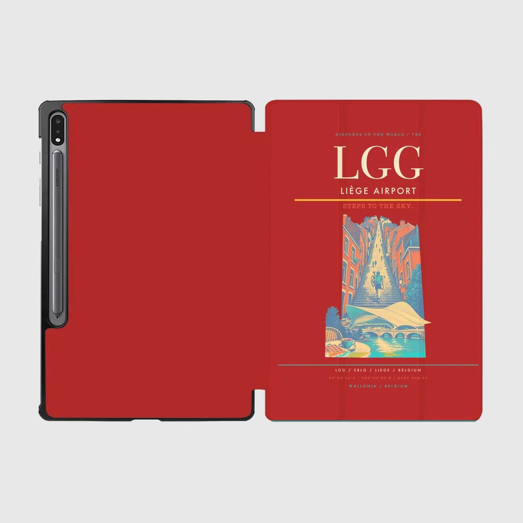 Liège Airport (LGG) design on red samsung tablet tablet case