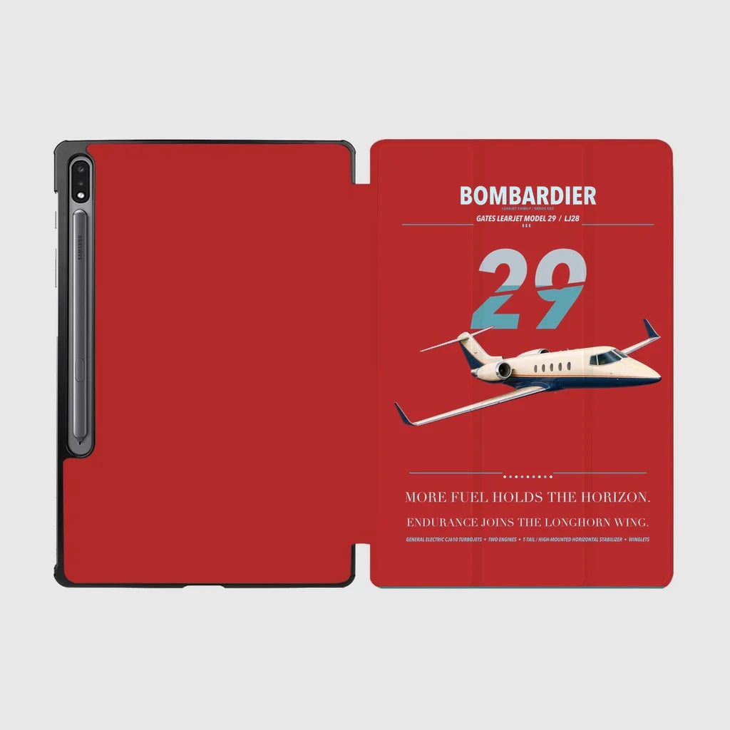 Bombardier Learjet 29 design on red samsung tablet tablet case