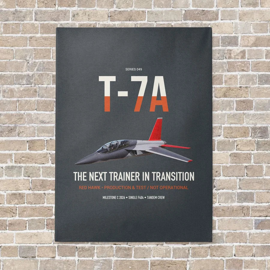 T-7A Red Hawk vertical canvas print - no frame - gray background