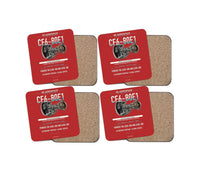 Thumbnail for CF6-80E1 design on red 4 pieces set coaster
