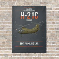 Thumbnail for Piasecki H-21C Shawnee vertical canvas print - no frame - gray background