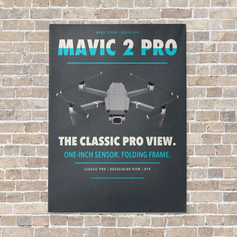 DJI Mavic 2 Pro vertical canvas print - no frame - gray background