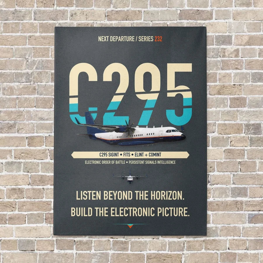 Airbus C295 SIGINT vertical canvas print - no frame - gray background