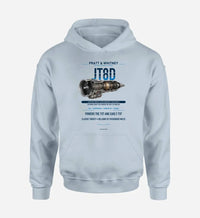 Thumbnail for JT8D design on light blue hoodie single side