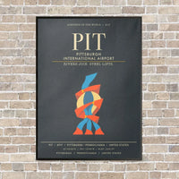 Thumbnail for Pittsburgh International Airport PIT - Canvas Framed - Gray