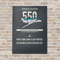 Thumbnail for Cessna Citation 550 - Citation II vertical canvas print - no frame - gray background
