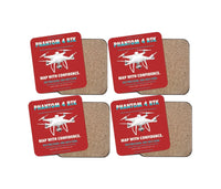 Thumbnail for DJI Phantom 4 RTK design on red 4 pieces set coaster