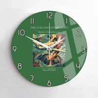Thumbnail for VINTAGE G4206 - The Volcano Overflight - Designed Wall Clocks design on green no-frame