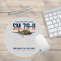 Thumbnail for Savoia-Marchetti SM.79-II Sparviero design on light gray round mouse pad