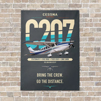 Thumbnail for Cessna T207A Stationair 8 vertical canvas print - no frame - gray background