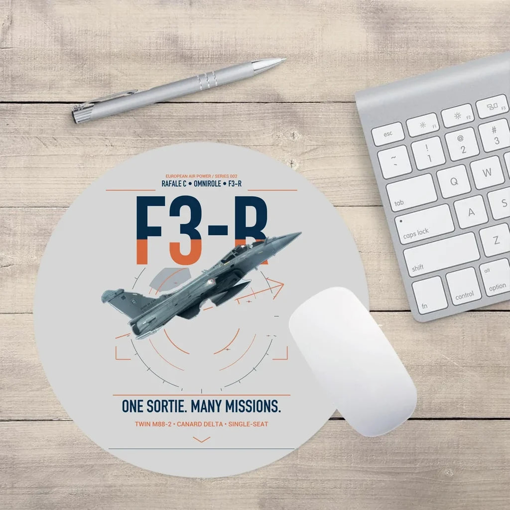 Dassault Rafale C — F3-R standard design on light gray round mouse pad