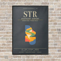 Thumbnail for Stuttgart Airport STR - Canvas Framed - Gray