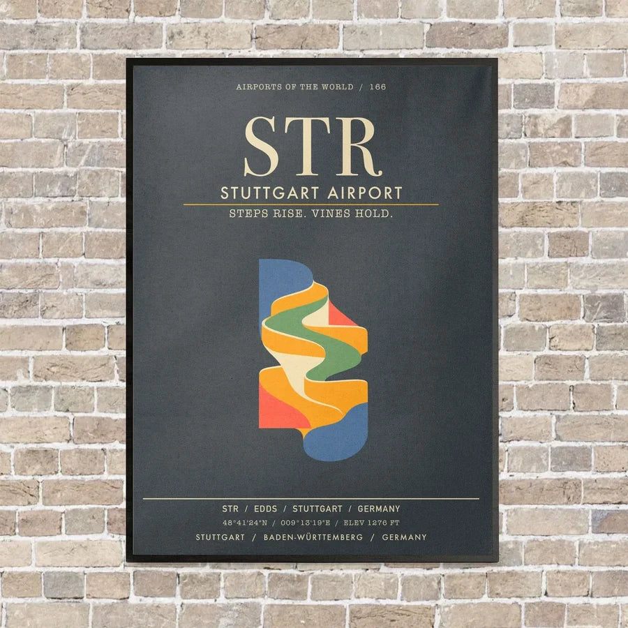Stuttgart Airport STR - Canvas Framed - Gray
