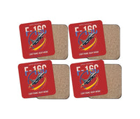 Thumbnail for F-16C Fighting Falcon design on red 4 pieces set coaster