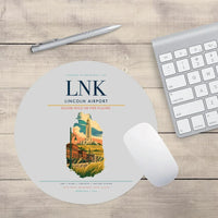 Thumbnail for Lincoln Airport (LNK) design on light gray round mouse pad