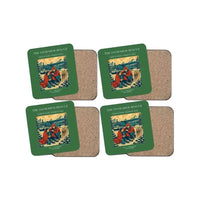 Thumbnail for The Snowshoe Rescue - Designed Coasters design on green 4-pieces-set