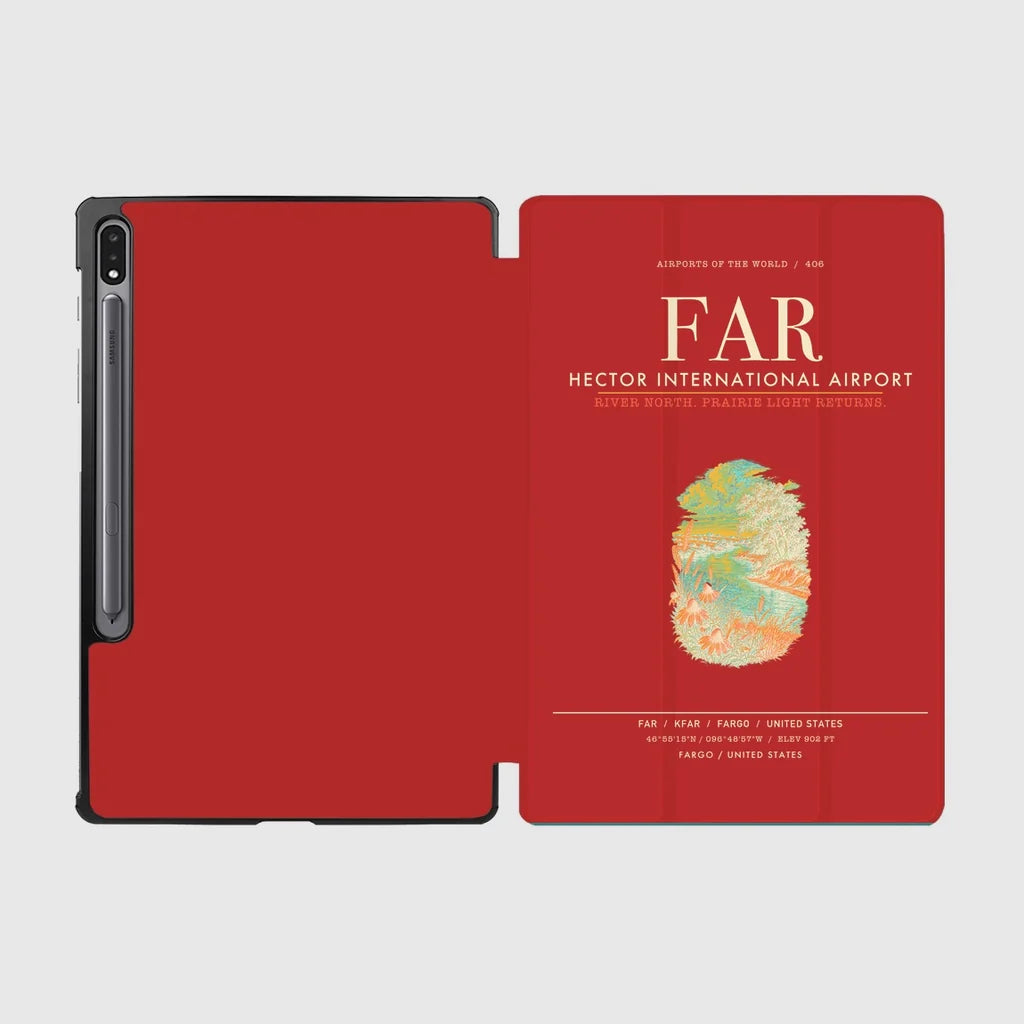 Hector International Airport (FAR) design on red samsung tablet tablet case