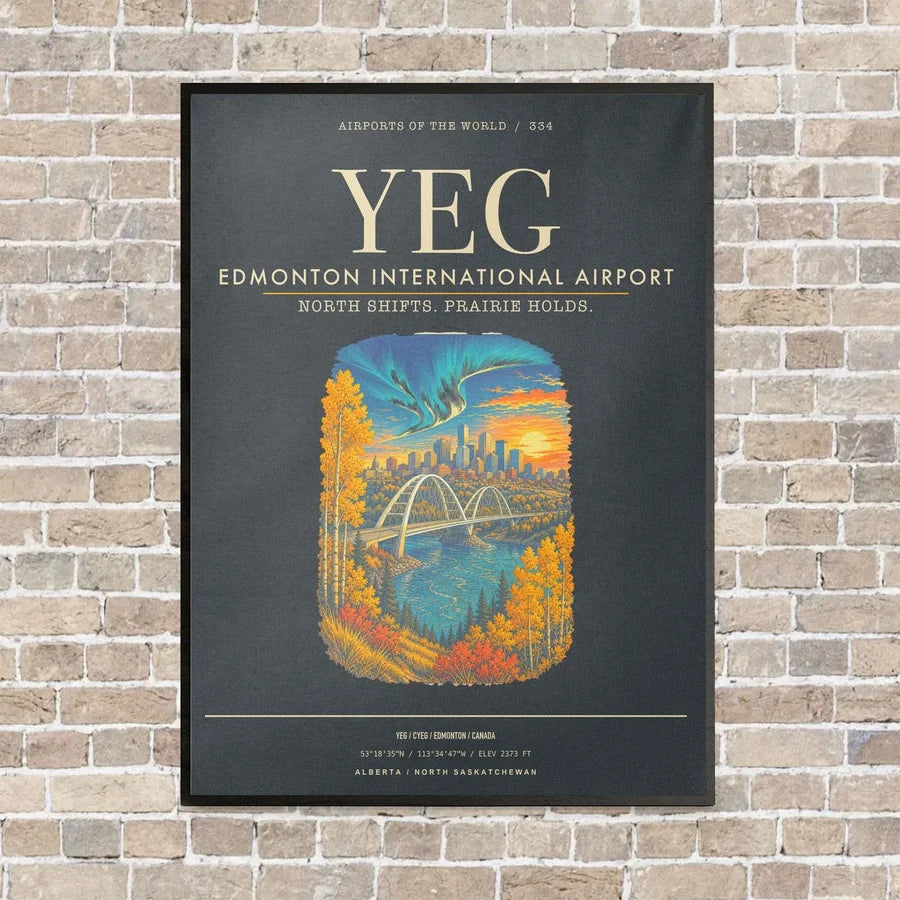 Edmonton International Airport YEG - Canvas Framed - Gray