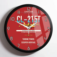 Thumbnail for Canadair CL-215T design on red framed wall clock