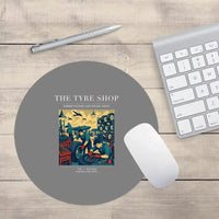 Thumbnail for VINTAGE G4535 - The Tyre Shop - Designed Mouse Pads design on gray round