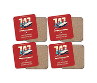Thumbnail for Boeing 747-400 Dreamlifter design on red 4 pieces set coaster