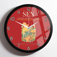 Thumbnail for London Southend Airport (SEN) design on red framed wall clock