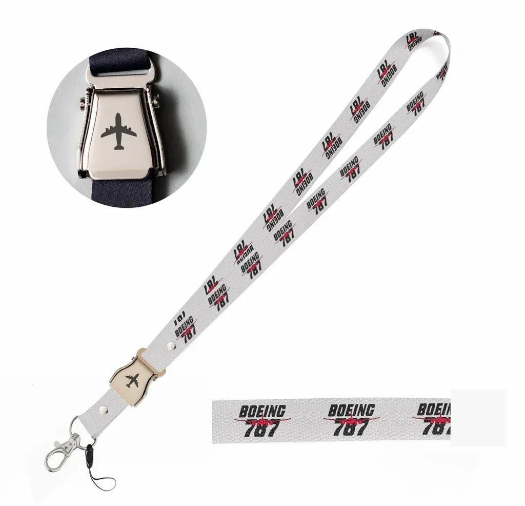 Amazing Boeing 787 seat belt lanyard - white