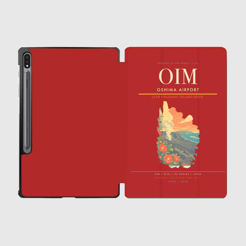 Oshima Airport (OIM) design on red samsung tablet tablet case