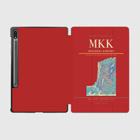 Thumbnail for Molokai Airport (MKK) design on red samsung tablet tablet case