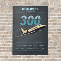 Thumbnail for Bombardier Challenger 300 vertical canvas print - no frame - gray background