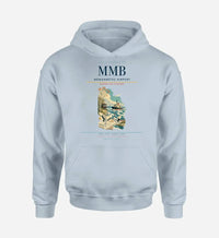 Thumbnail for Memanbetsu Airport (MMB) design on light blue hoodie single-side print