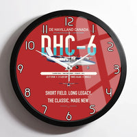 Thumbnail for DHC-6 Twin Otter Classic 300-G design on red framed wall clock
