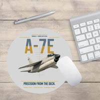 Thumbnail for A-7E Corsair II design on light gray round mouse pad