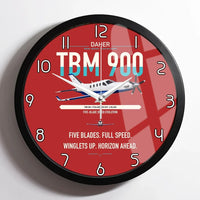 Thumbnail for Daher TBM 900 design on red framed wall clock