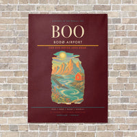 Thumbnail for Bodø Airport BOO - Canvas No Frame - Dark Red