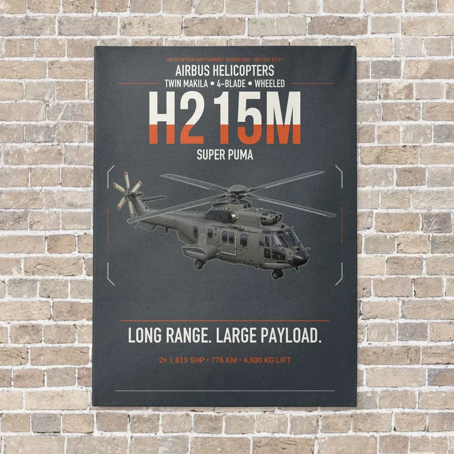 Airbus H215M vertical canvas print - no frame - gray background