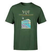 Thumbnail for Thunder Bay International Airport (YQT) T-Shirt single-side front print in Dark Green | thunder-bay-international-airport-yqt-double-side-t-shirt