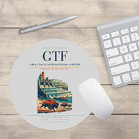 Thumbnail for Great Falls International Airport (GTF) design on light gray round mouse pad