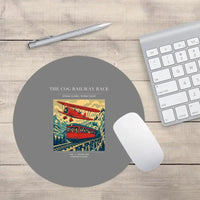 Thumbnail for VINTAGE G4347 - The Cog Railway Race - Designed Mouse Pads design on gray round