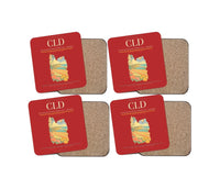 Thumbnail for McClellan-Palomar Airport (CLD) design on red 4 pieces set coaster