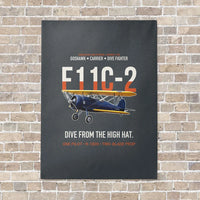 Thumbnail for F11C-2 Goshawk Dive from the High Hat vertical canvas print - no frame - gray background