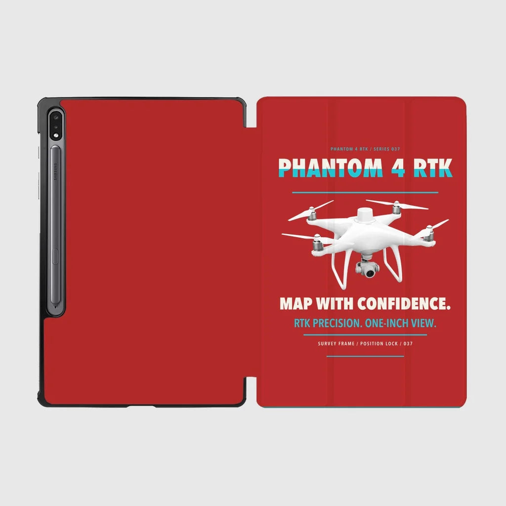 DJI Phantom 4 RTK design on red samsung tablet tablet case