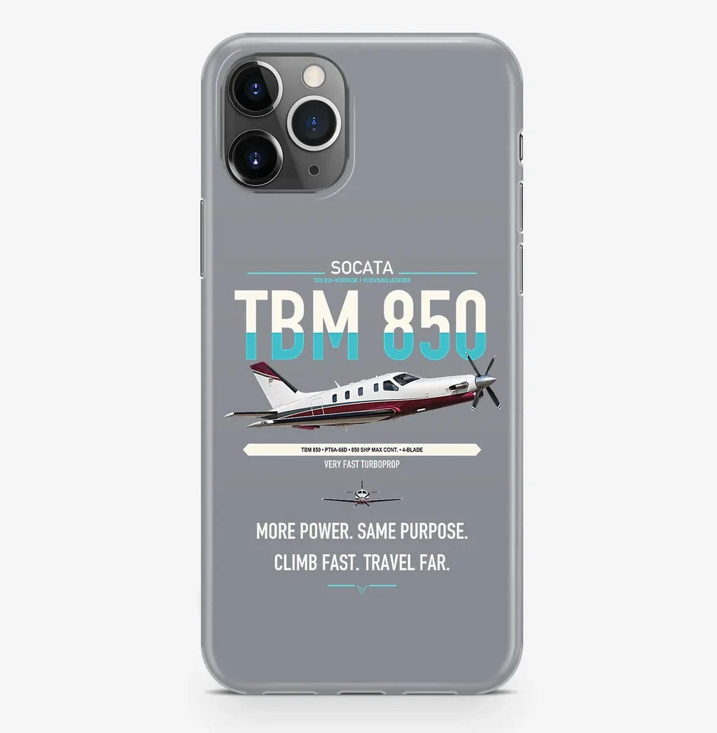 Socata TBM 850 design on gray magsafe iphone case, for iPhone Pro Max