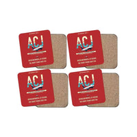 Thumbnail for Airbus ACJ319neo design on red 4 pieces set coaster