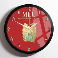 Thumbnail for Monroe Regional Airport (MLU) design on red framed wall clock
