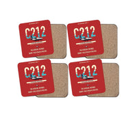 Thumbnail for CASA C-212-300 Aviocar design on red 4 pieces set coaster