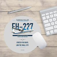 Thumbnail for Fairchild Hiller FH-227B design on light gray round mouse pad