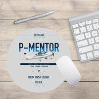 Thumbnail for Tecnam P-Mentor design on light gray round mouse pad